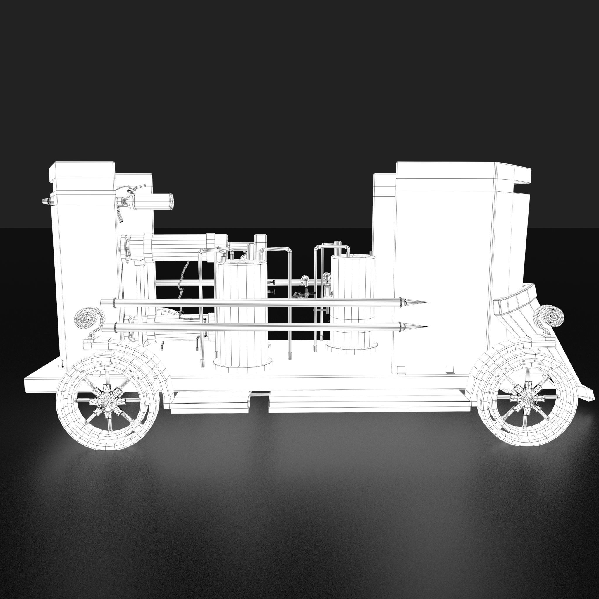 Flame Thrower Vehicle Low-poly 3D model_37