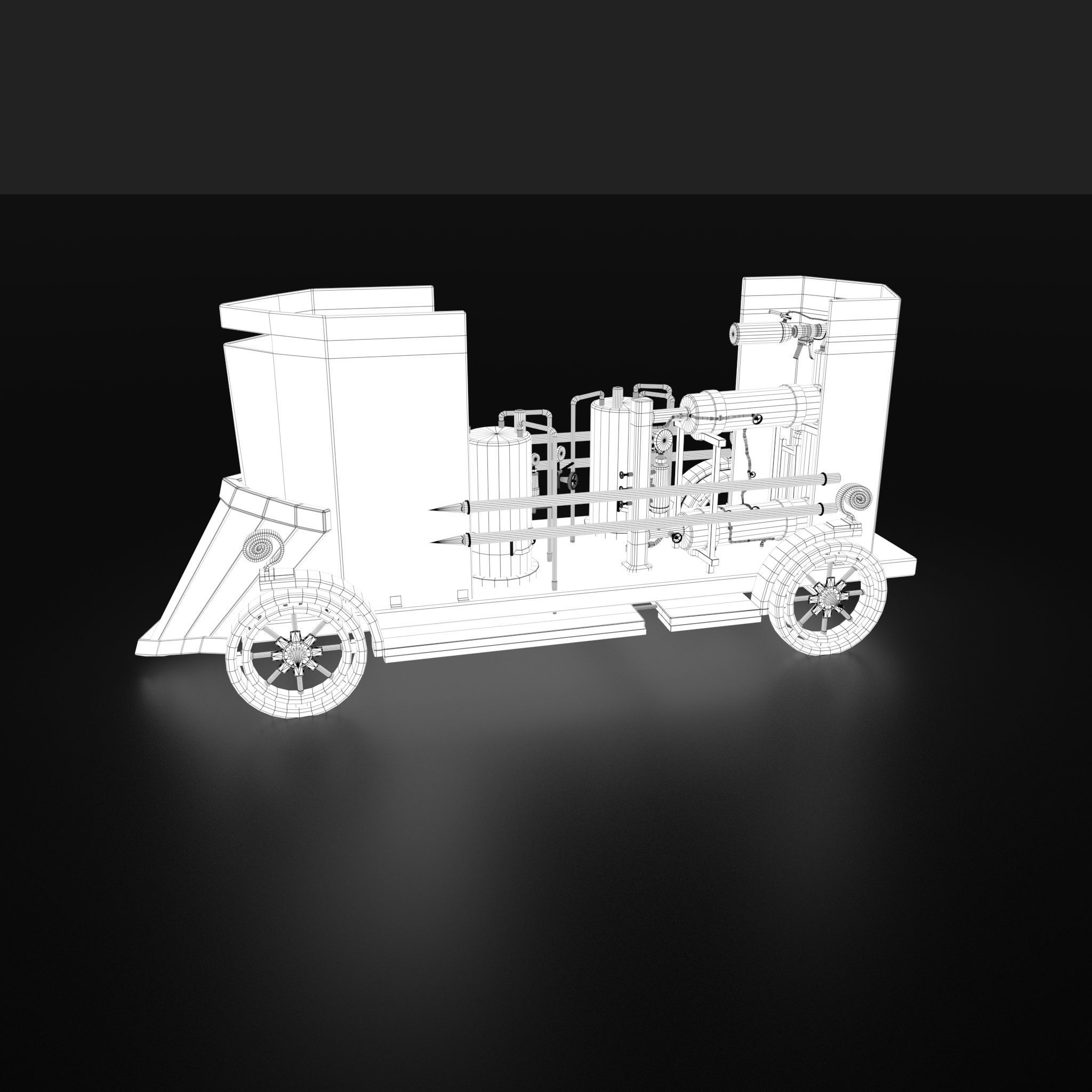 Flame Thrower Vehicle Low-poly 3D model_52