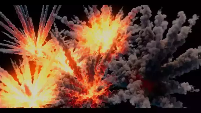 Cinematic style realistic Explosion in vdb sequence 3D model