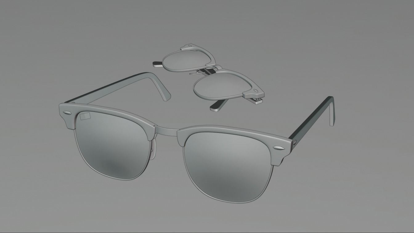 RayBan-Clubmaster-glasses pair of sunglasses 3D model_7