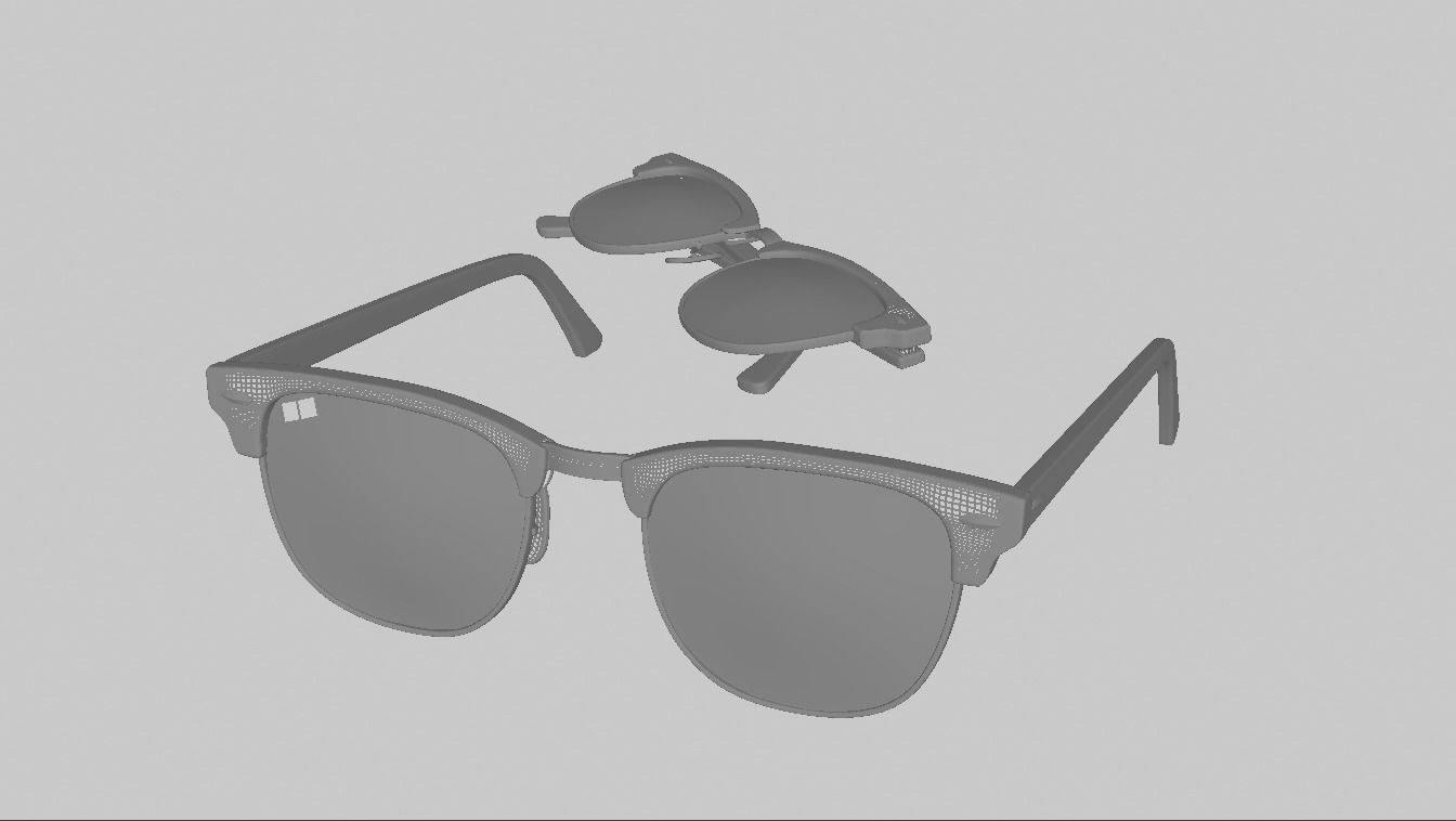 RayBan-Clubmaster-glasses pair of sunglasses 3D model_8