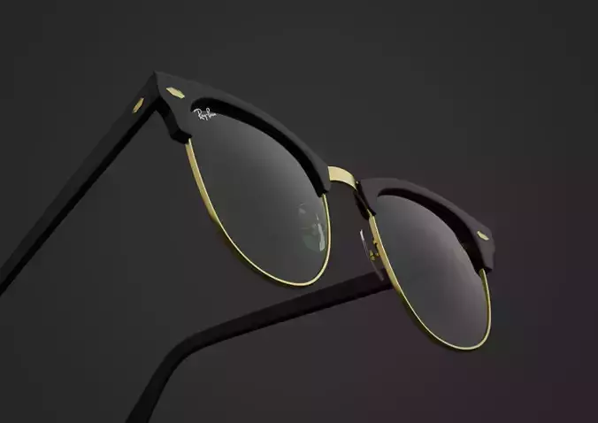 RayBan-Clubmaster-glasses pair of sunglasses 3D model