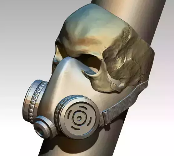 Skull Ring Gas Mask Respirator STL OBJ High detailed  3D print model