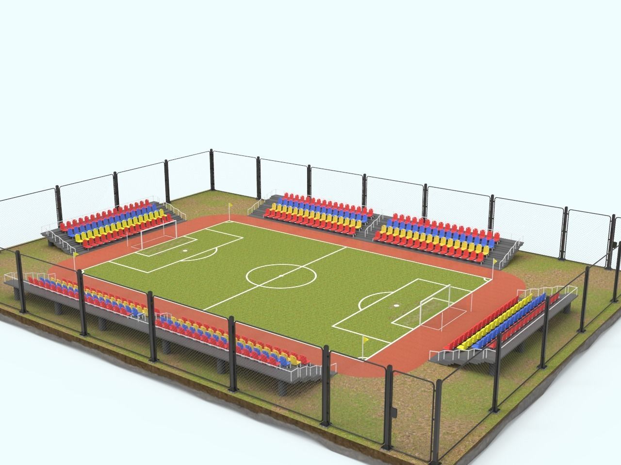 Football Stadium 3D model_2