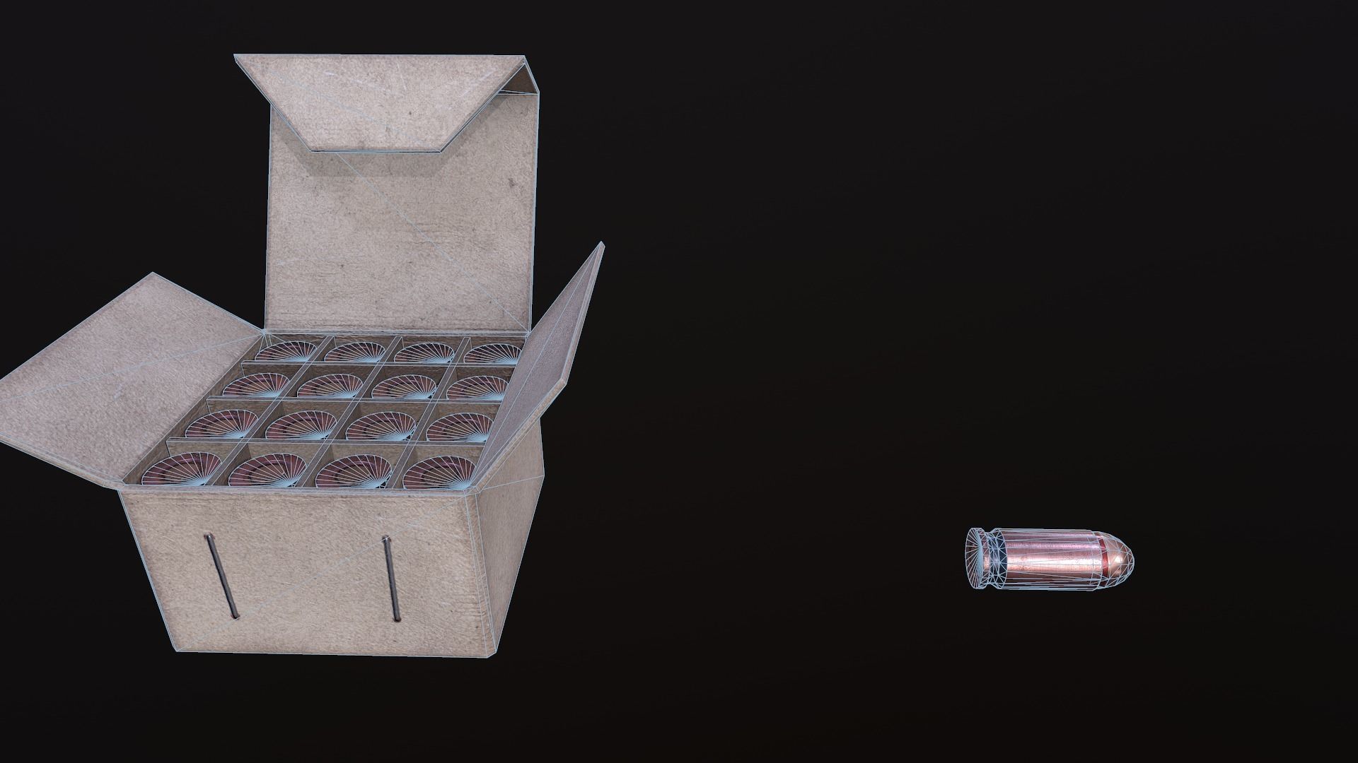 Ammo Box and cartridges Free low-poly 3D model_3