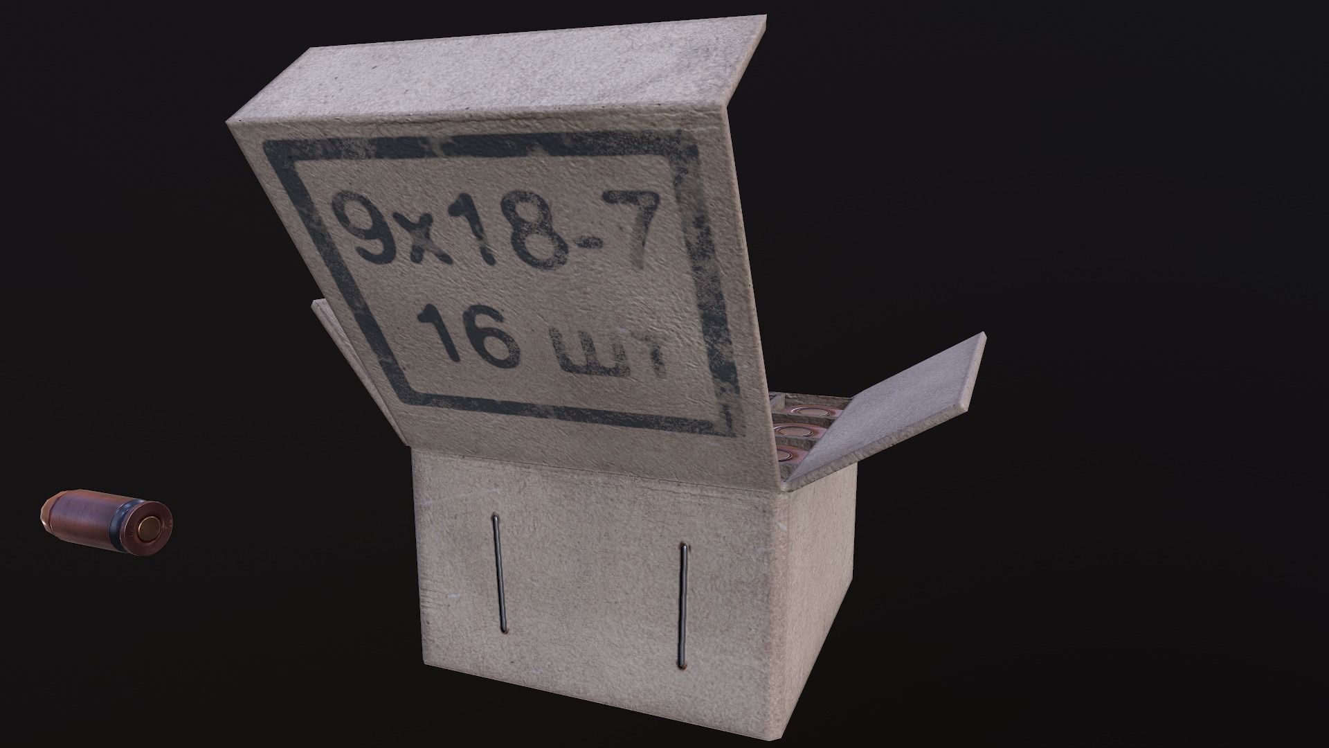 Ammo Box and cartridges Free low-poly 3D model_5