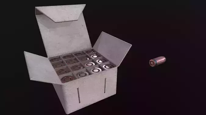 Ammo Box and cartridges Free low-poly 3D model