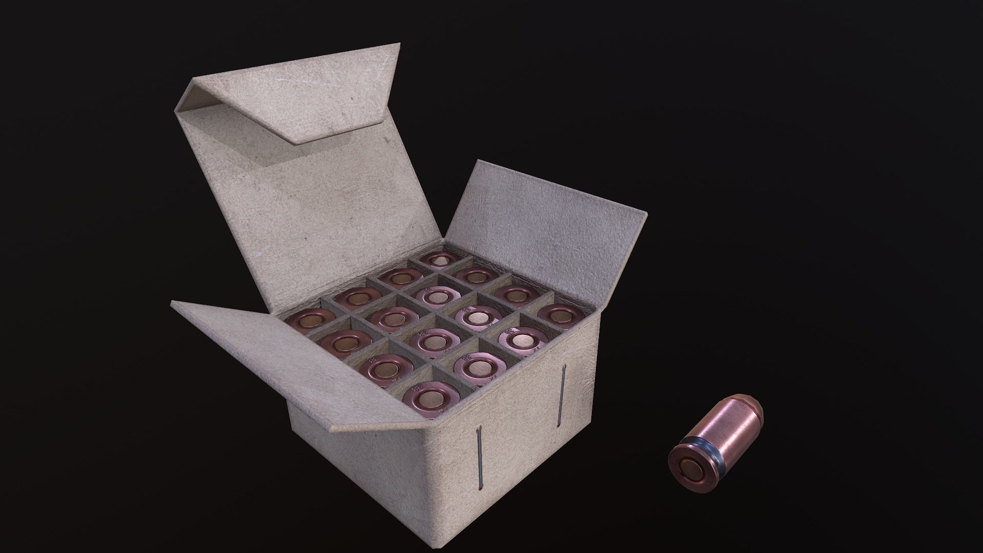 Ammo Box and cartridges Free low-poly 3D model_1