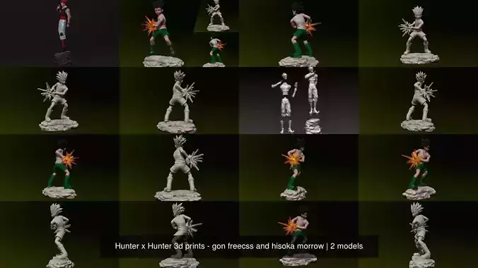 Hunter x Hunter 3d prints - gon freecss and hisoka morrow