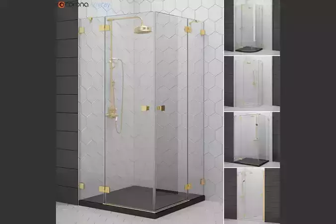 Cabin showers Radaway Essenza gold