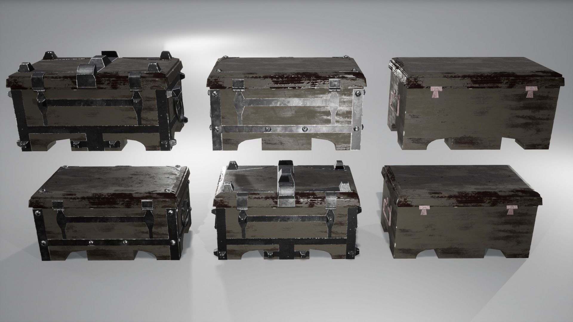 OLD CHESTS KIT Low-poly 3D model_20