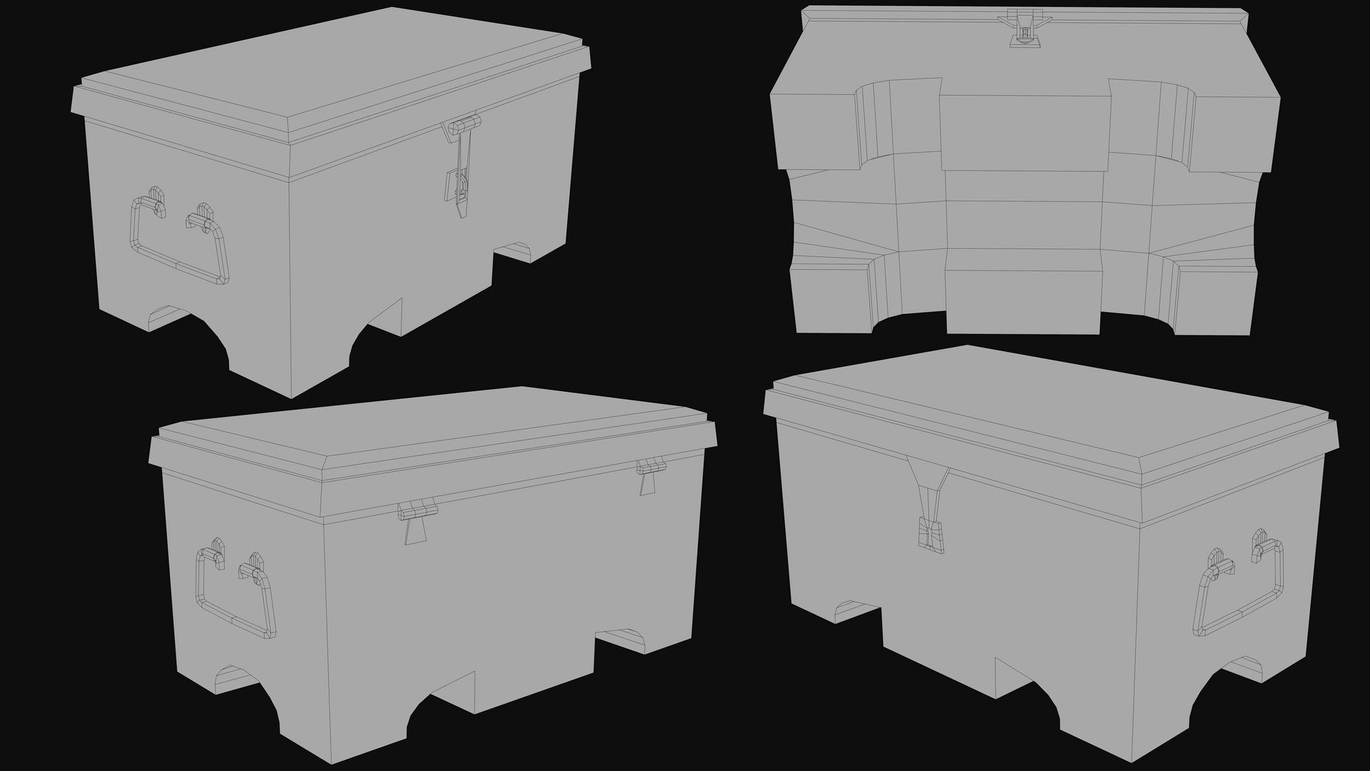 OLD CHESTS KIT Low-poly 3D model_13