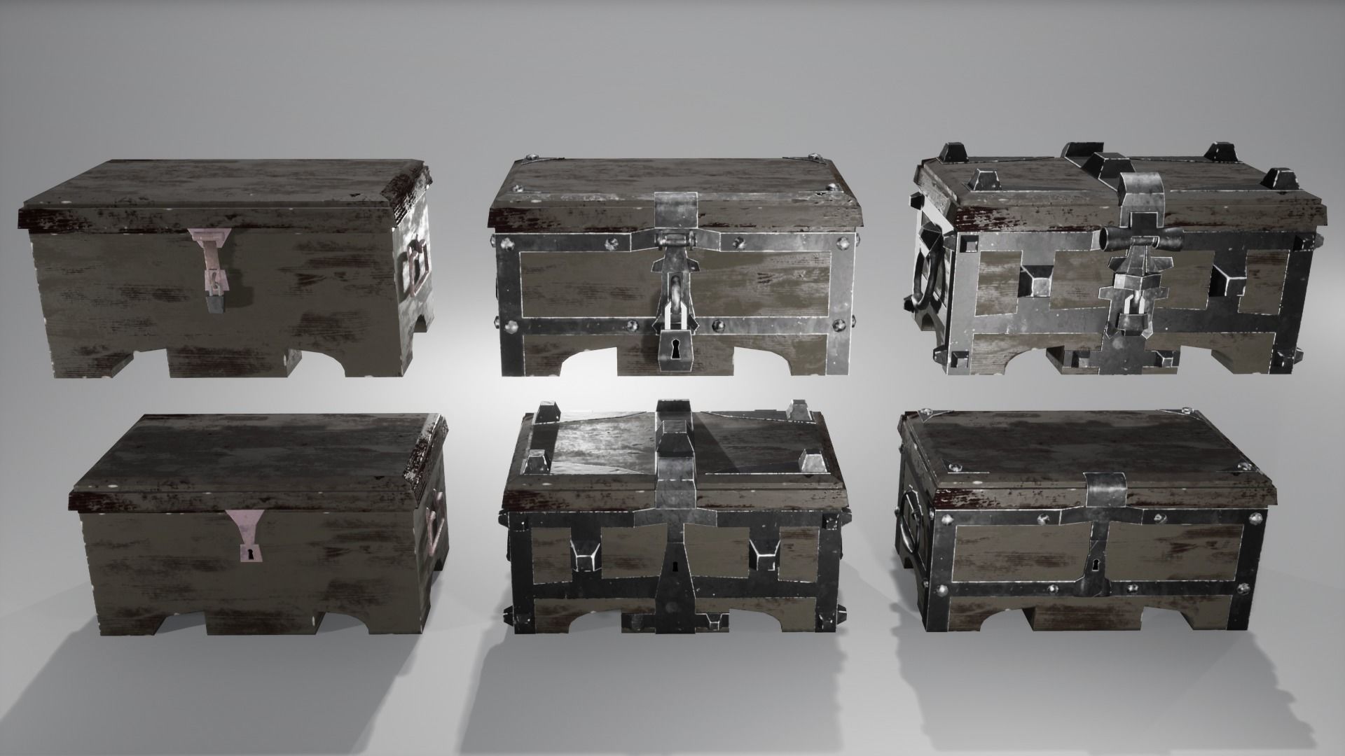 OLD CHESTS KIT Low-poly 3D model_21