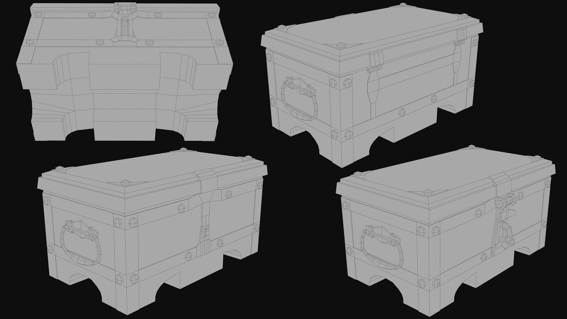 OLD CHESTS KIT Low-poly 3D model_14