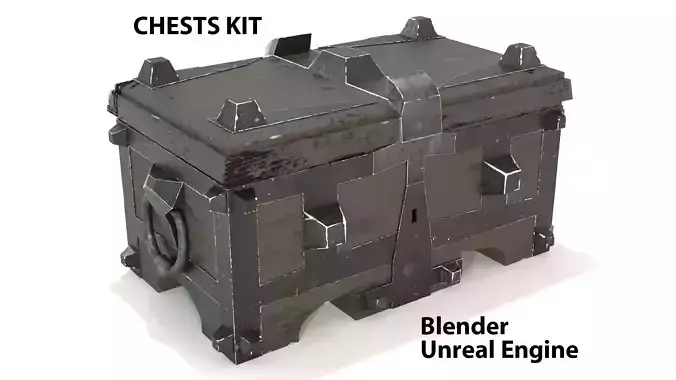 OLD CHESTS KIT Low-poly 3D model