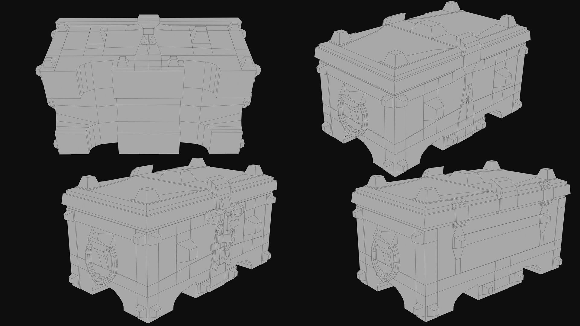 OLD CHESTS KIT Low-poly 3D model_15