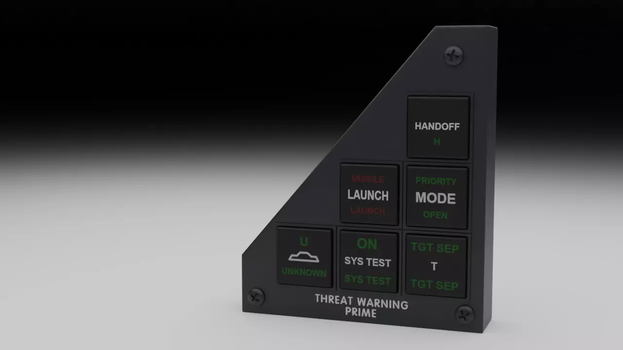 F16 Threat Warning Prime Panel - TWPP 3D model_0