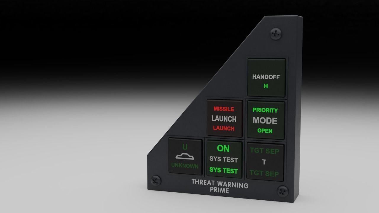 F16 Threat Warning Prime Panel - TWPP 3D model_2