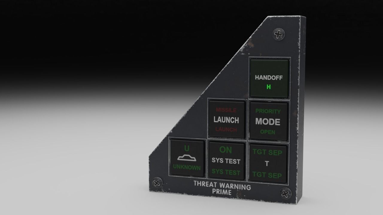 F16 Threat Warning Prime Panel - TWPP 3D model_5