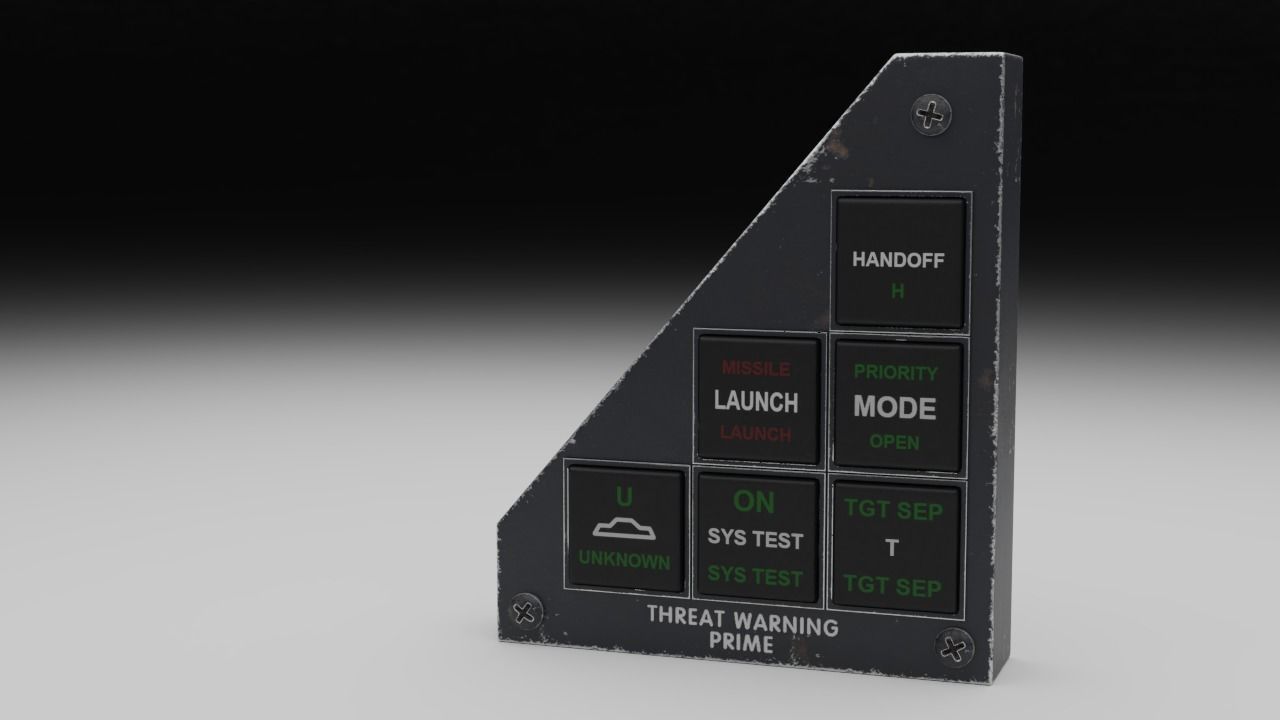 F16 Threat Warning Prime Panel - TWPP 3D model_4
