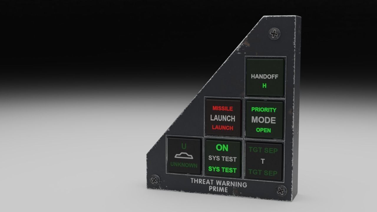 F16 Threat Warning Prime Panel - TWPP 3D model_6