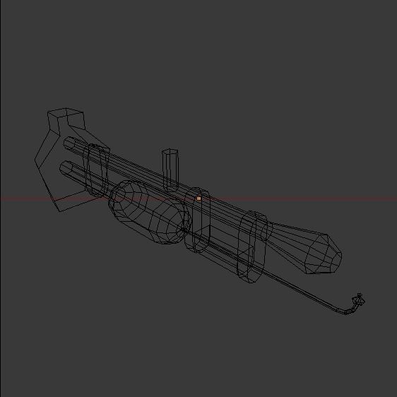 Mounted Flamethrower Low-poly 3D model_1