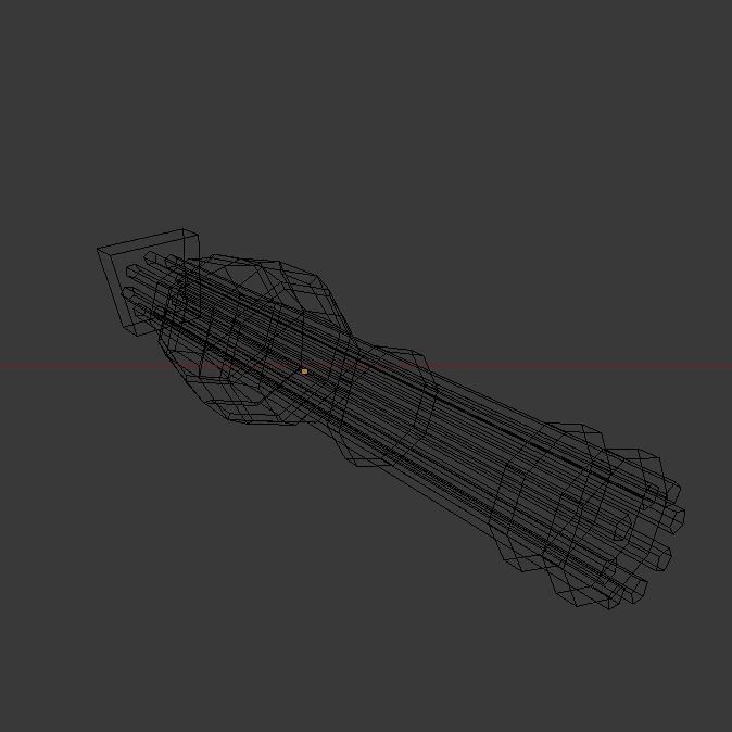 Mounted Minigun Low-poly 3D model_1