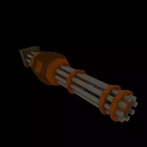 Mounted Minigun Low-poly 3D model_0