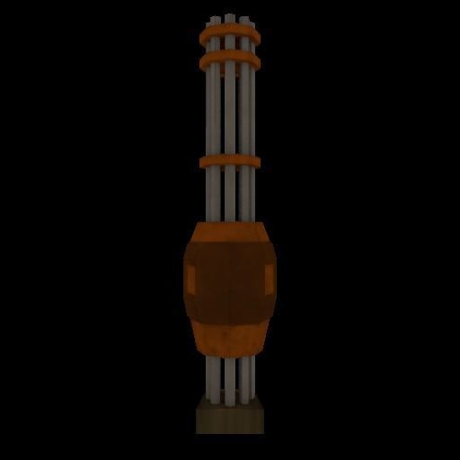 Mounted Minigun Low-poly 3D model_3