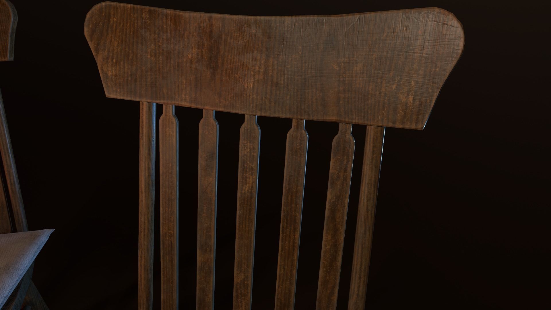 Old Chair Low-poly 3D model_6