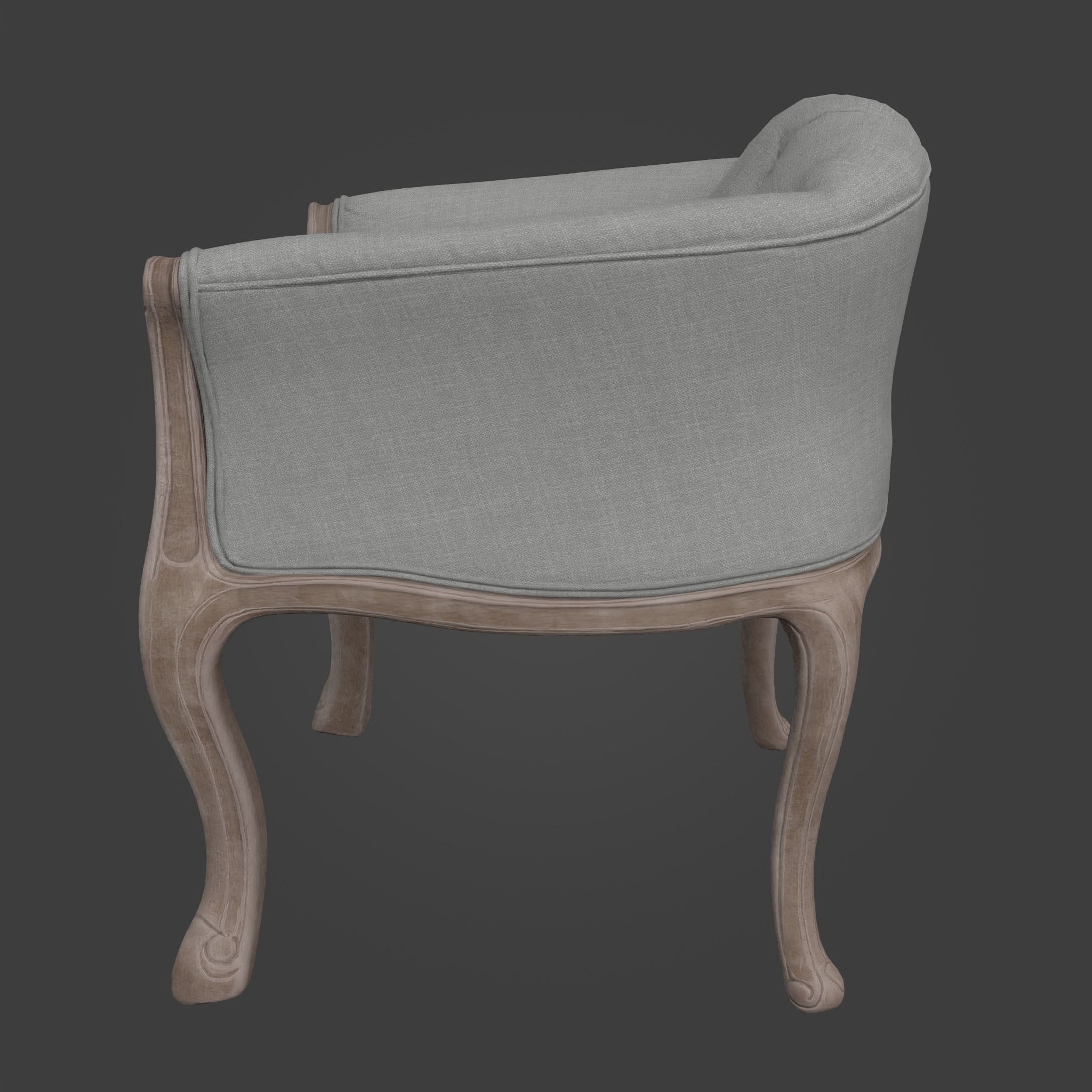 Chair-33 upholstered chair with wooden legs 3D model_8