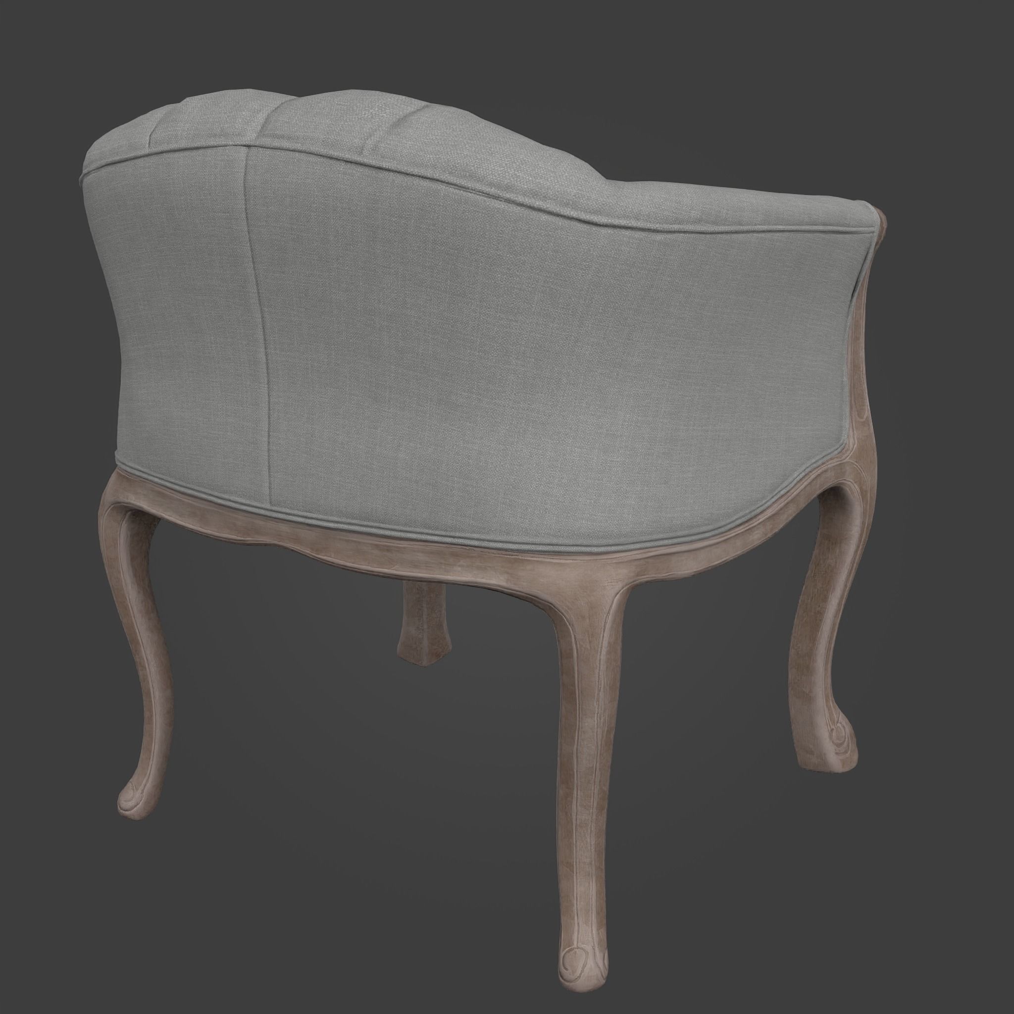 Chair-33 upholstered chair with wooden legs 3D model_5