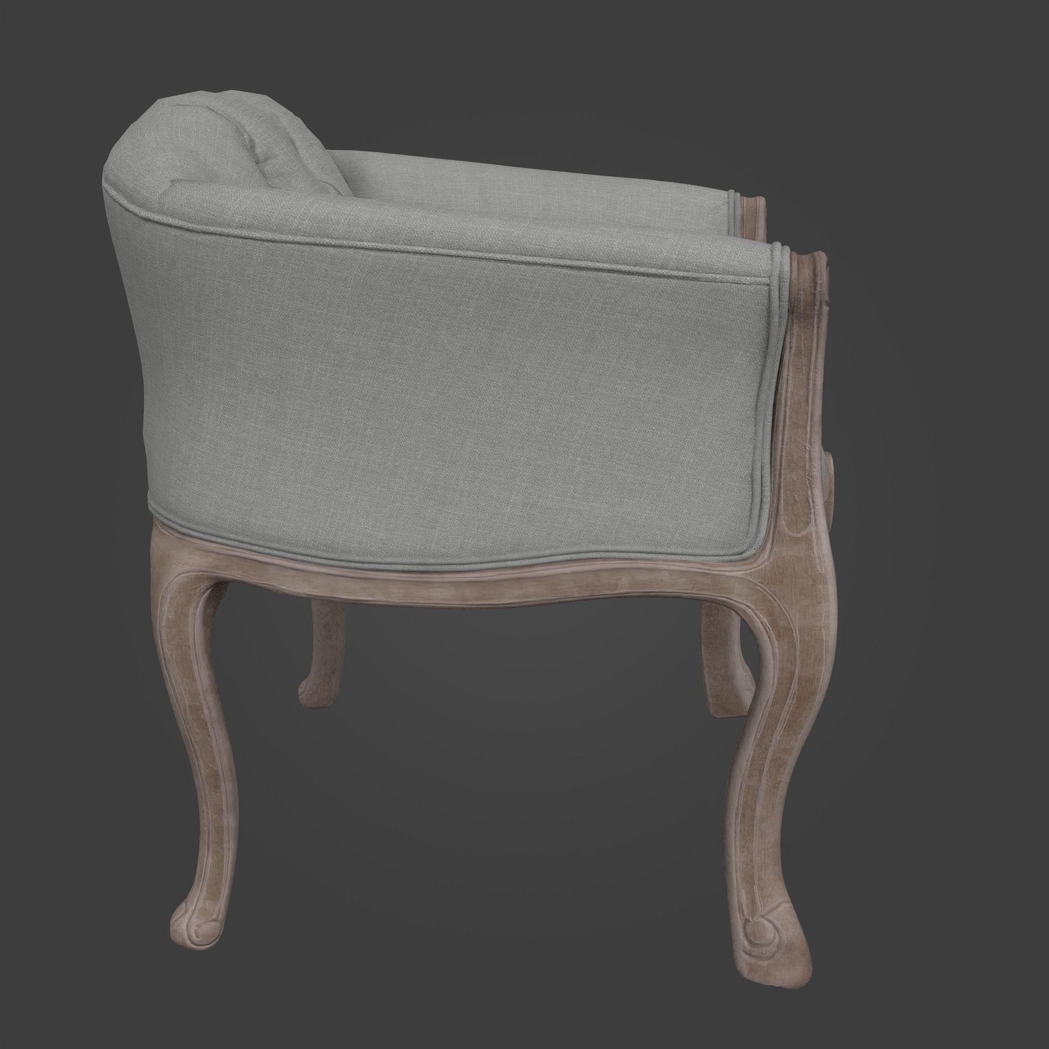 Chair-33 upholstered chair with wooden legs 3D model_3