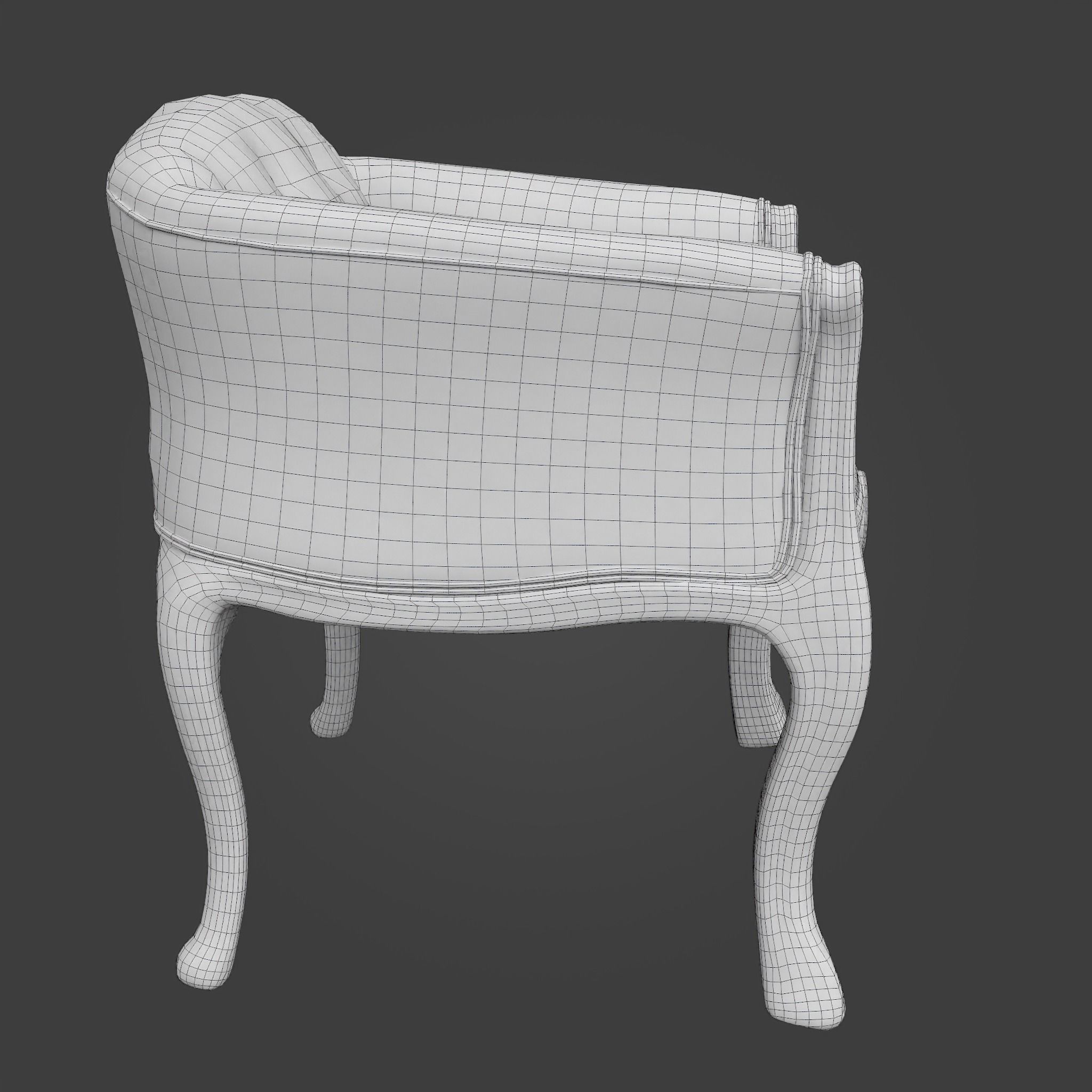 Chair-33 upholstered chair with wooden legs 3D model_4
