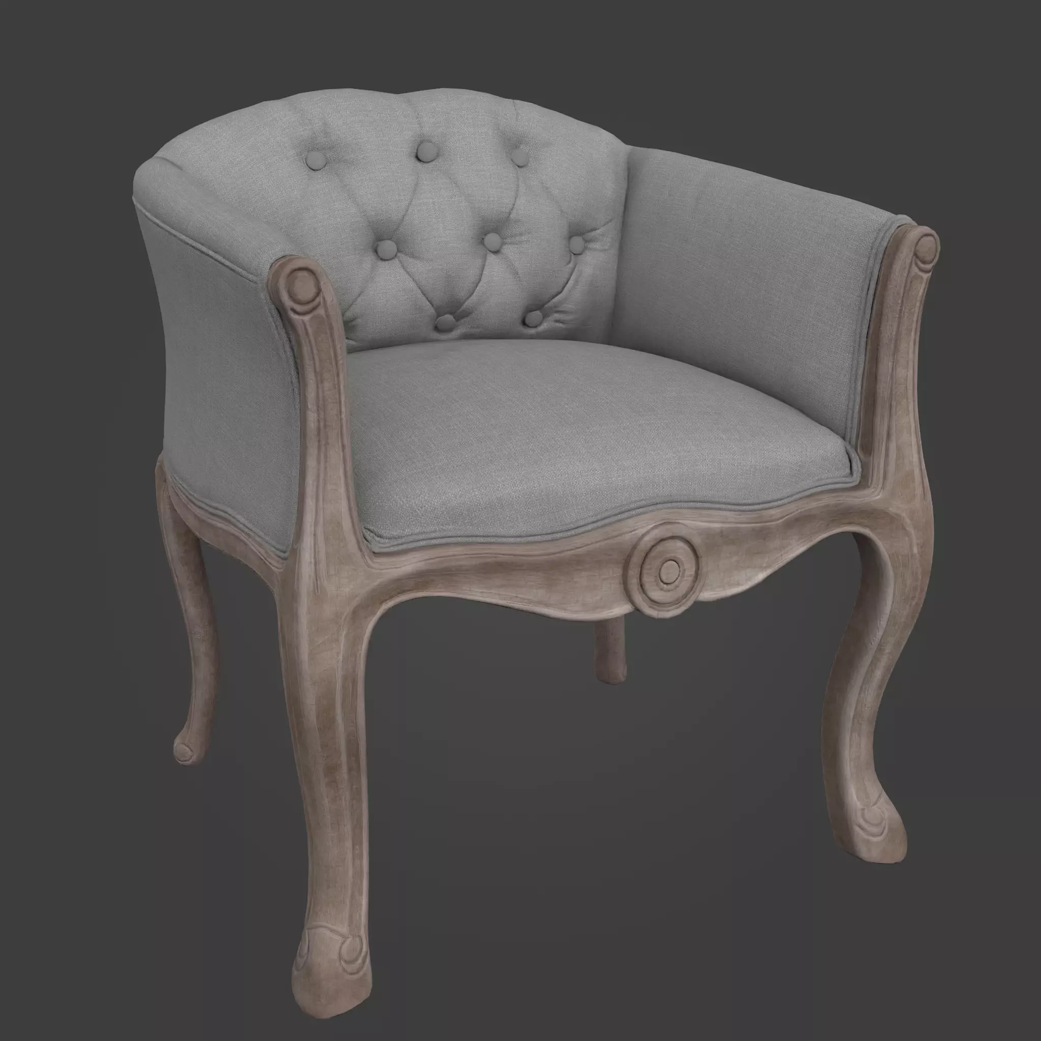 Chair-33 upholstered chair with wooden legs 3D model_0