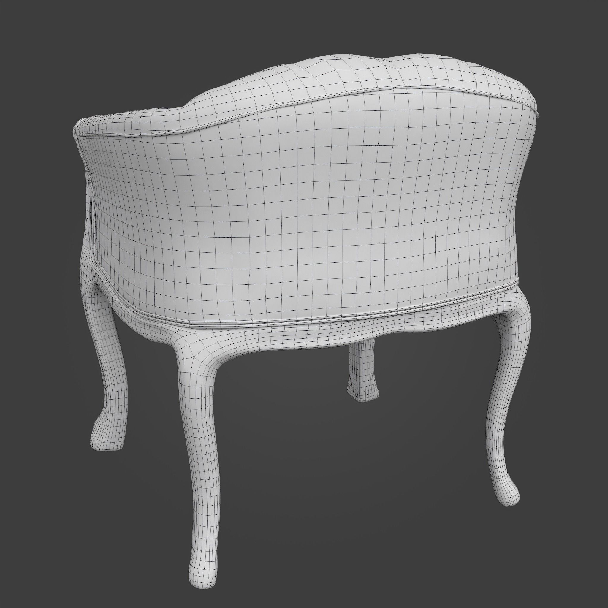 Chair-33 upholstered chair with wooden legs 3D model_7