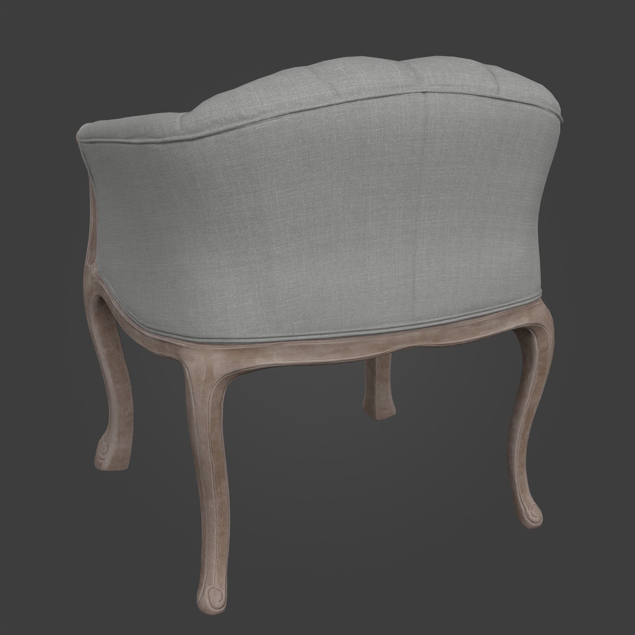 Chair-33 upholstered chair with wooden legs 3D model_6