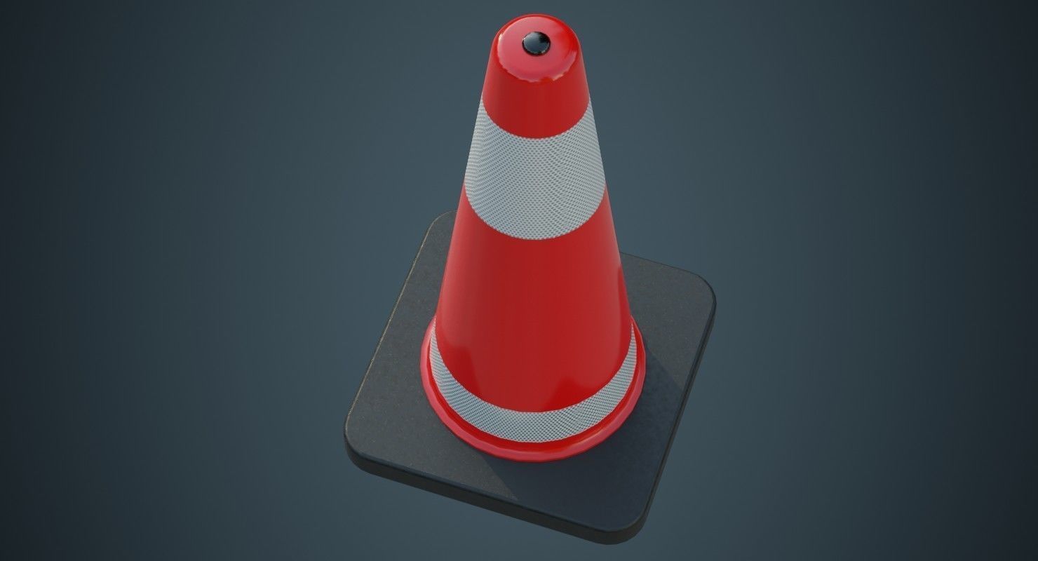 Traffic Cone 5A Low-poly 3D model_2