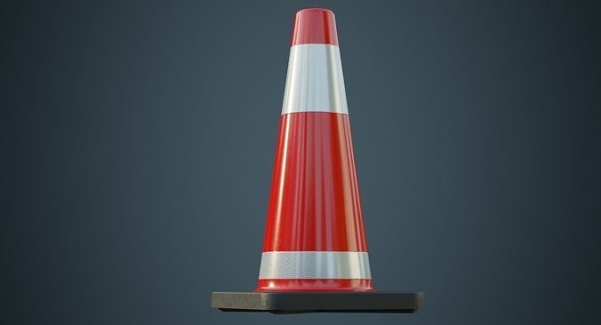Traffic Cone 5A Low-poly 3D model 4