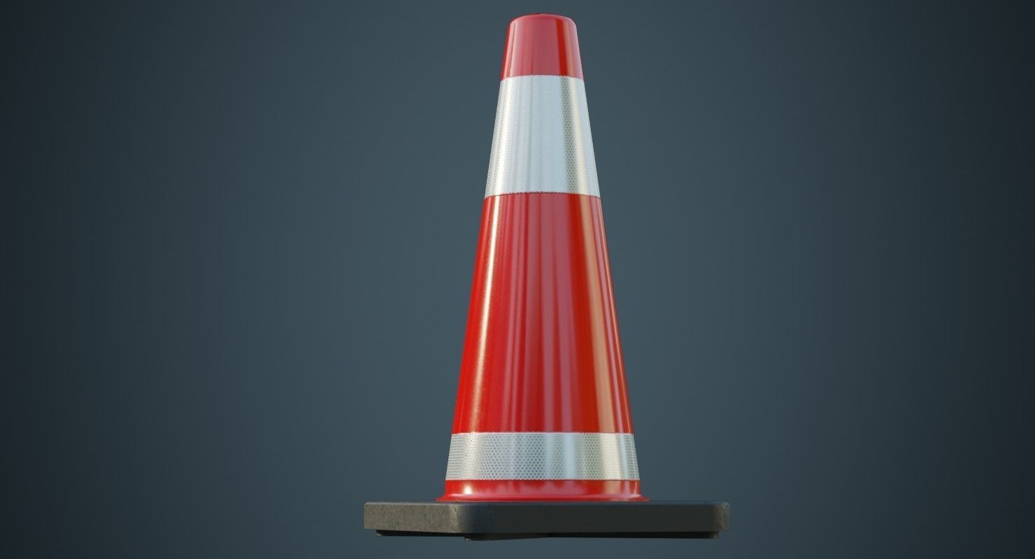 Traffic Cone 5A Low-poly 3D model_3