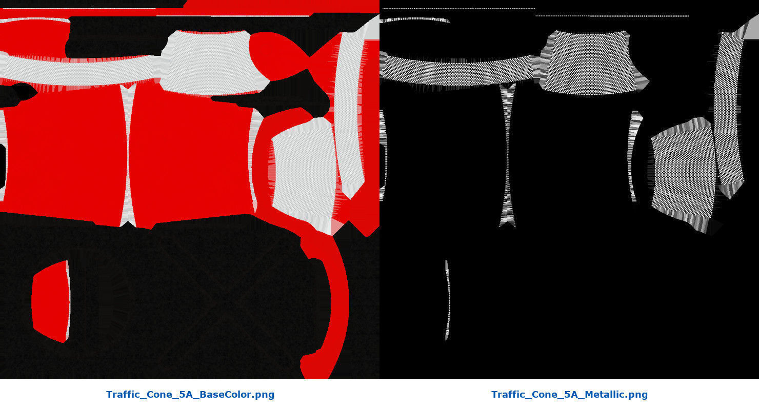 Traffic Cone 5A Low-poly 3D model_8