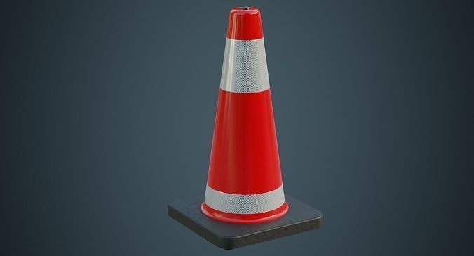 Traffic Cone 5A Low-poly 3D model 2