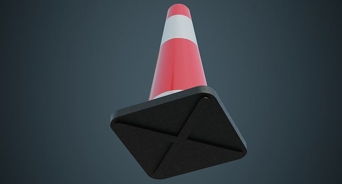 Traffic Cone 5A Low-poly 3D model 5