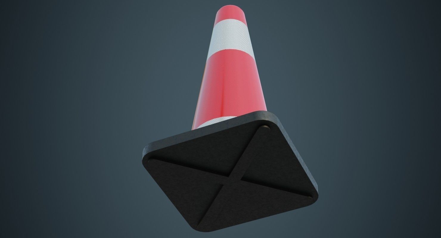 Traffic Cone 5A Low-poly 3D model_4