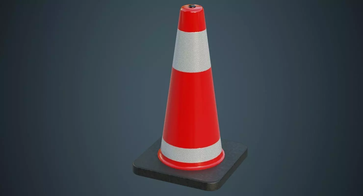 Traffic Cone 5A Low-poly 3D model_0