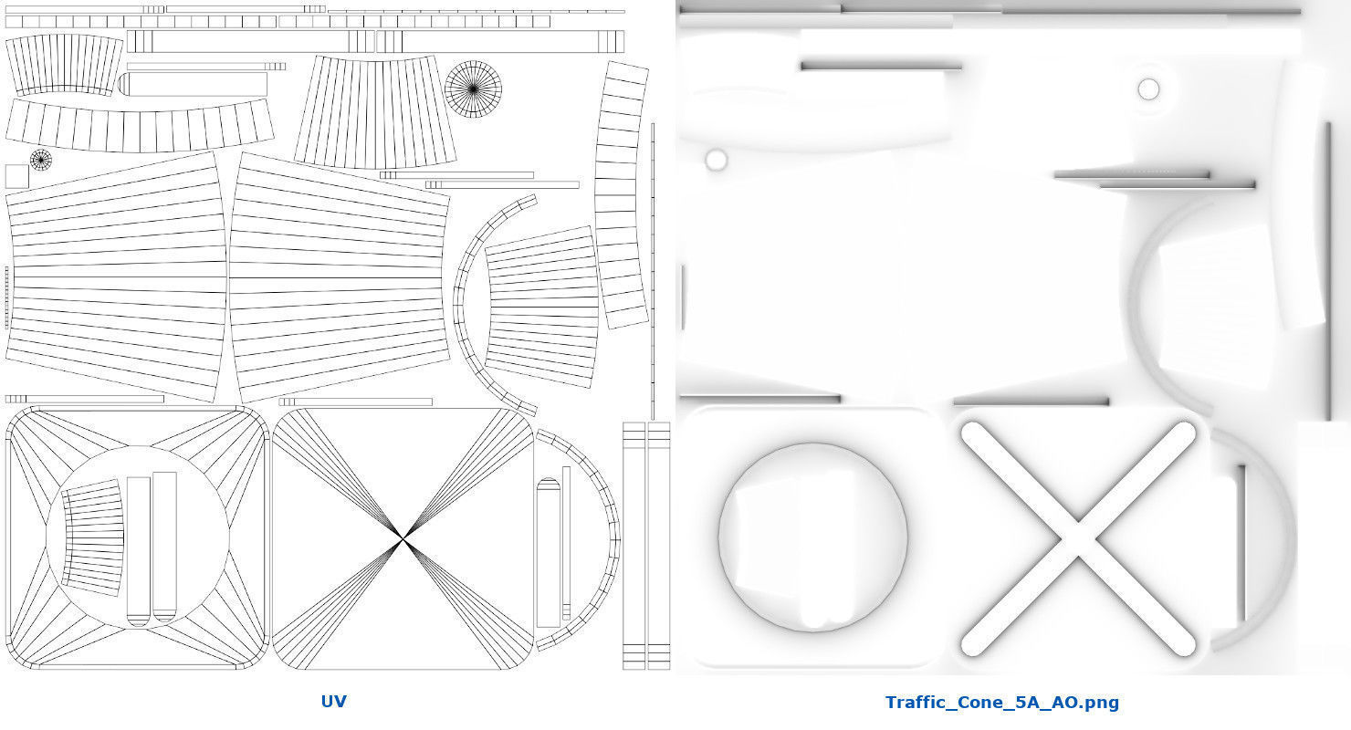 Traffic Cone 5A Low-poly 3D model_7