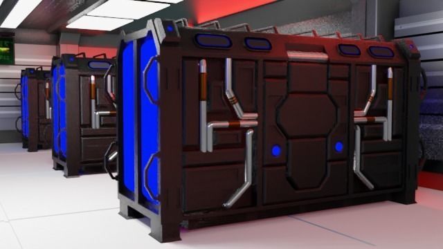 Sci fi Generator Room 3D model_6