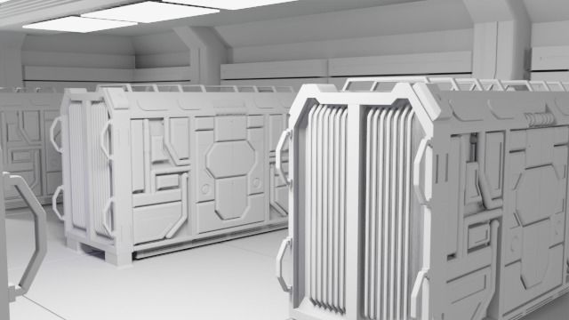 Sci fi Generator Room 3D model_11