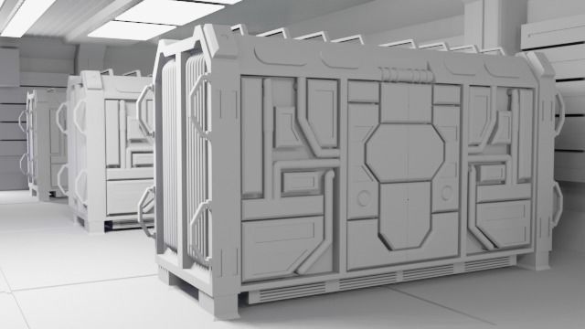 Sci fi Generator Room 3D model_8