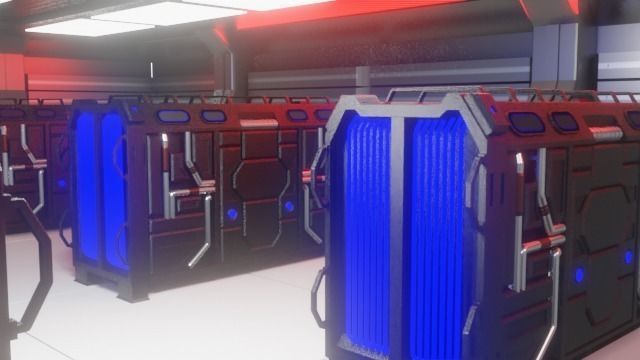 Sci fi Generator Room 3D model_10